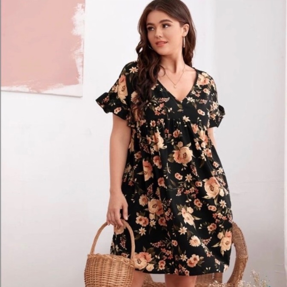 Sheik Curve Floral Baby Doll Dress